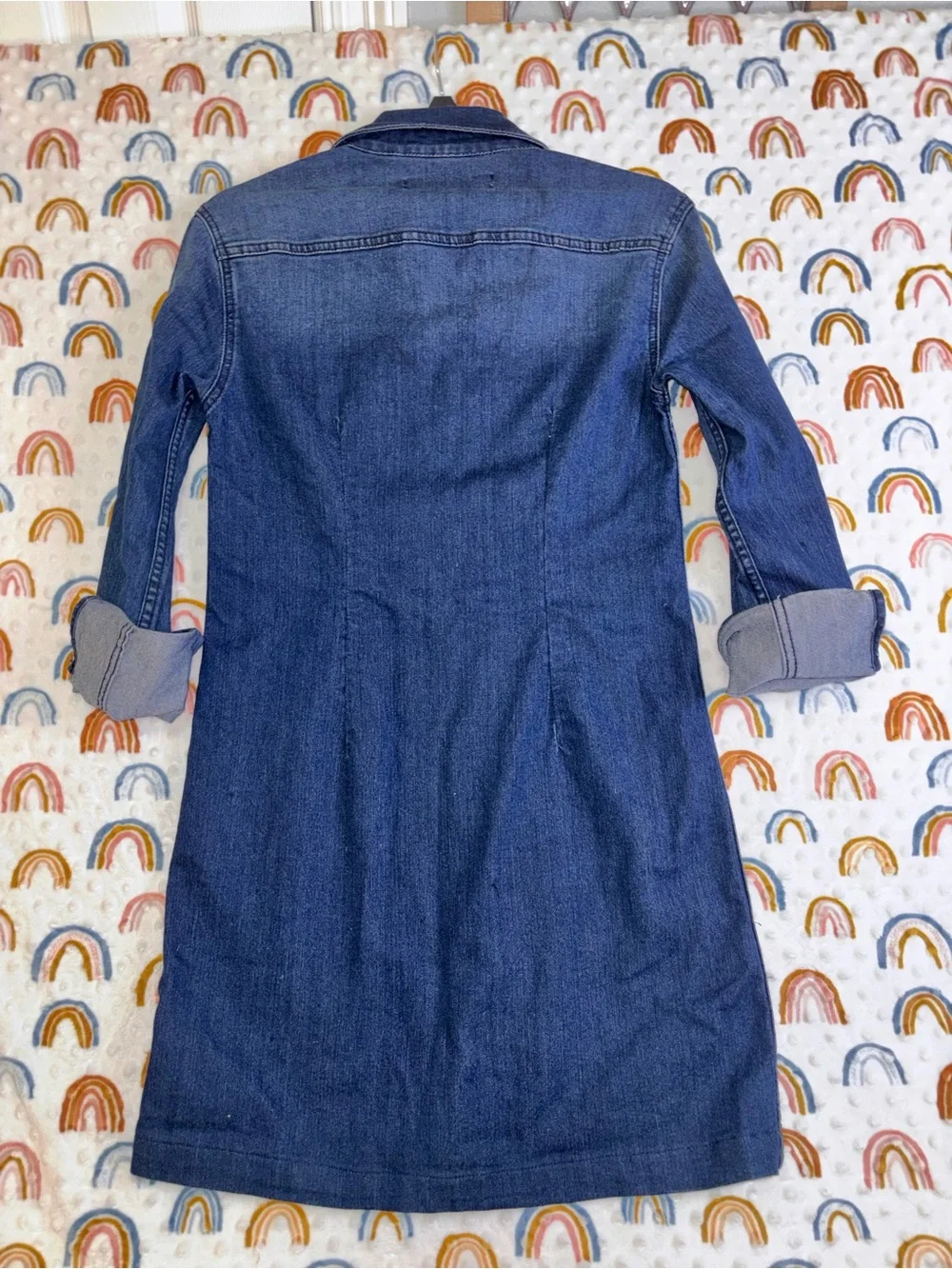 Lola Jeans Dark Blue Button-Front Denim Dress